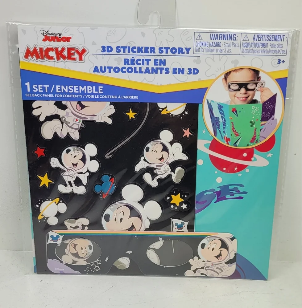 Mickey 3D Sticker Story Set - Black and White